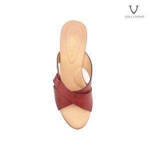 Wedges Kulit Asli Voila Charlotte Maroon