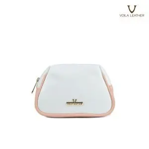 Pouch Kulit Asli Voila Bella White Pink (2)