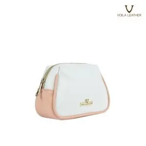 Pouch Kulit Asli Voila Bella White Pink (3)