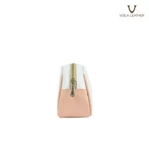 Pouch Kulit Asli Voila Bella White Pink (4)