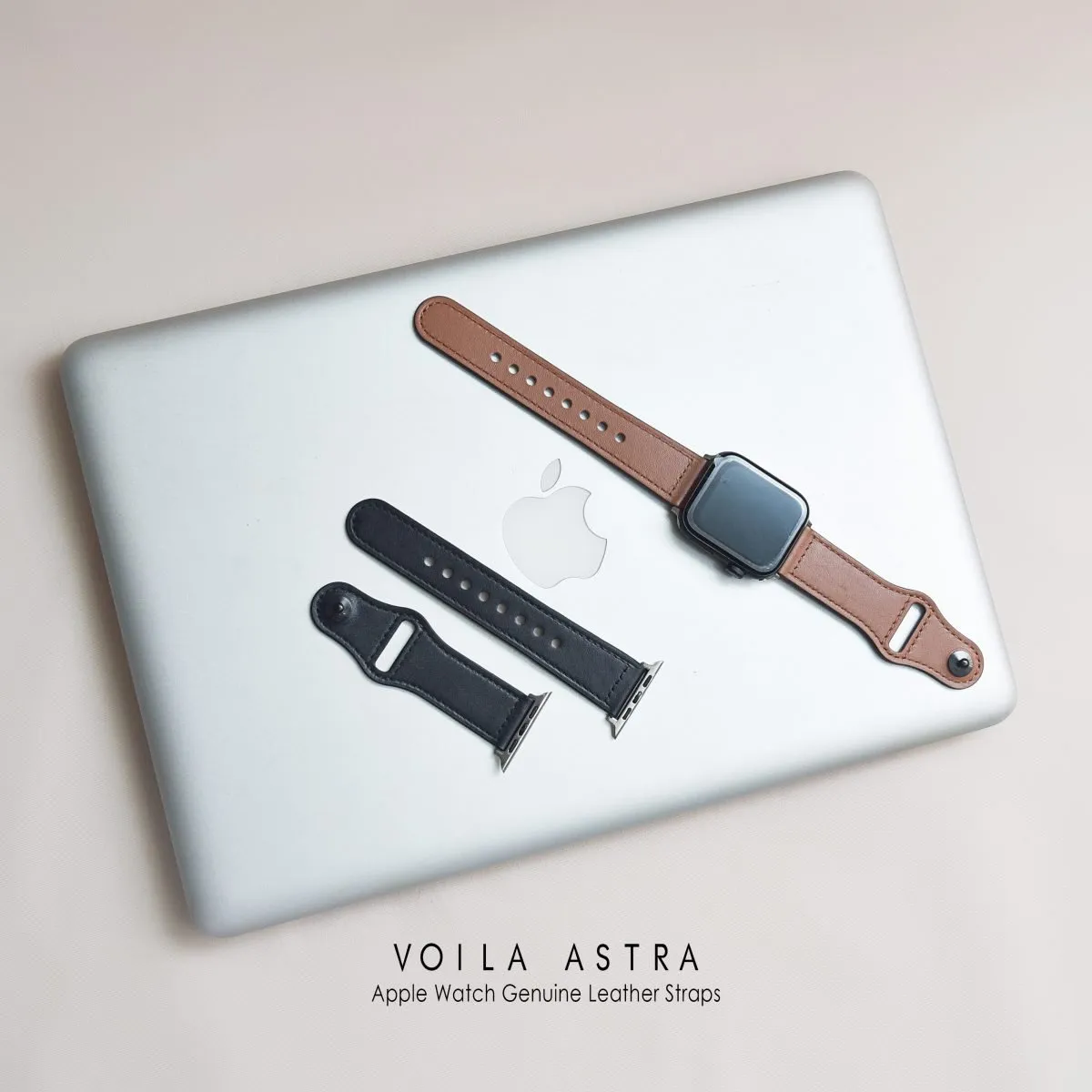 Voila Astra Genuine Leather Men for Apple Watch Strap 42/44 mm Brown