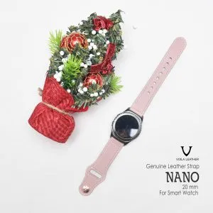 Voila Nano Genuine Leather Unisex Strap for Smart Watch 20 mm Soft Pink (2)