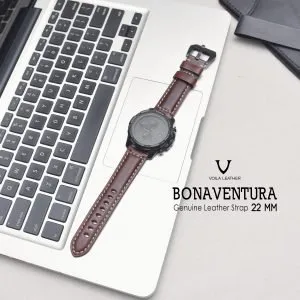 Voila Bonaventura Genuine Leather Quick Release All Watch 22mm Strap Brown