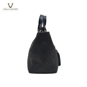 Tas Anyam Kulit Voila Bellisima Black Medium 3