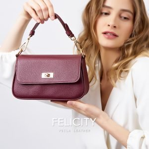 Tas Selempang Kulit Asli Voila Felicity Maroon