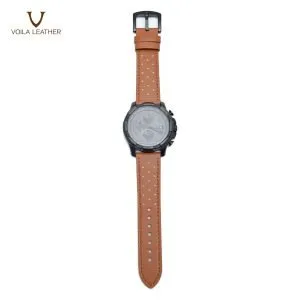 Voila Arrow Genuine Leather Unisex Strap for Smart Watch 22 mm Brown 4