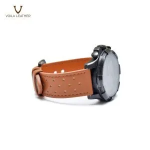 Voila Arrow Genuine Leather Unisex Strap for Smart Watch 22 mm Brown 5