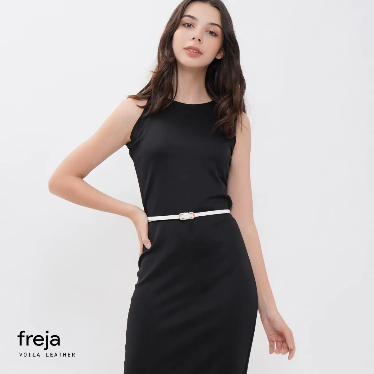 Dress & Office Womens Genuine Leather Belt Voila Freja White