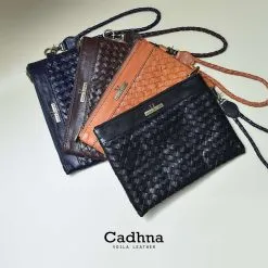 Etnik Handmade Anyam Kulit Asli Pouch Voila Cadhna