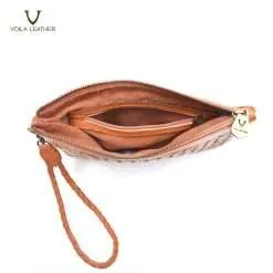 Etnik Handmade Anyam Kulit Asli Pouch Voila Cadhna Havana 4