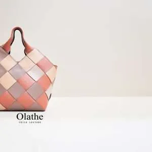 Medium Basket Genuine Leather Woven Bag Voila Olathe