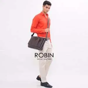 Messenger Bag Kulit Asli Voila Robin Brown