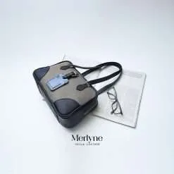 Speedy Bag Nylon Kombinasi Genuine Leather Voila Merlyn Mocca