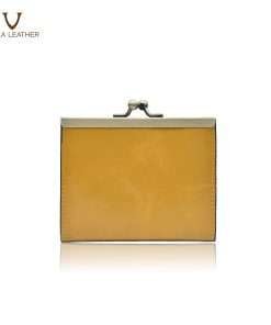 Vintage Style Genuine Leather Women Wallet Voila Levina Yellow