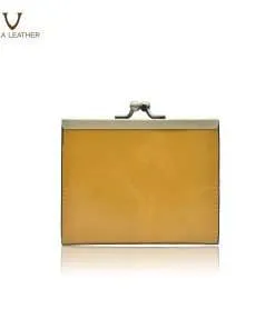 Vintage Style Genuine Leather Women Wallet Voila Levina Yellow