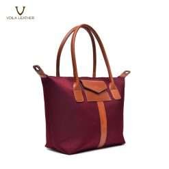 Basic-Tote-Premium-Nylon-Leather-Voila-Florence-Maroon-1