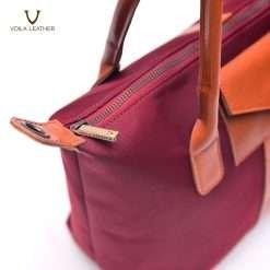 Basic-Tote-Premium-Nylon-Leather-Voila-Florence-Maroon-4