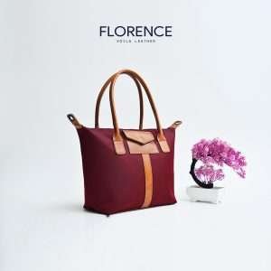 Tote Basic Premium Nylon Leather Voila Florence Maroon