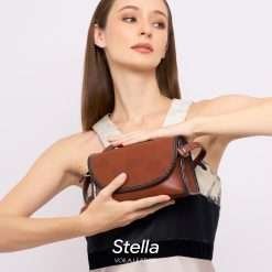 Tas Selempang Kulit Asli Voila Stella Classic Brown