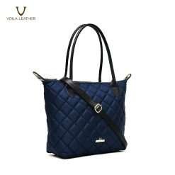 Tote Basic Premium Nylon Leather Voila Milkyway Blue Navy