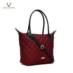 Tote Basic Premium Nylon Leather Voila Milkyway Maroon