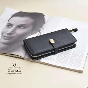 Long Bifold Genuine Leather Women's Wallet Voila Carissa Black