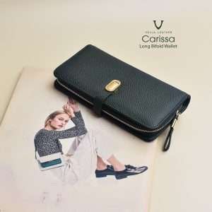 Long Bifold Genuine Leather Women's Wallet Voila Hijau Botol 