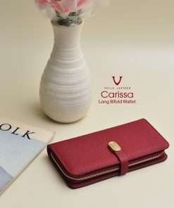 Long Bifold Genuine Leather Women's Wallet Voila Carissa Hijau Red