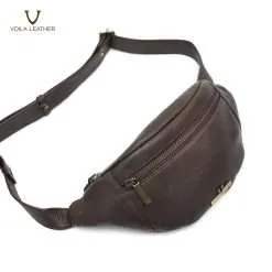 Genuine Leather Unisex Waistbag Voila Jessy Brown 3