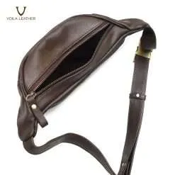 Genuine Leather Unisex Waistbag Voila Jessy Brown 5